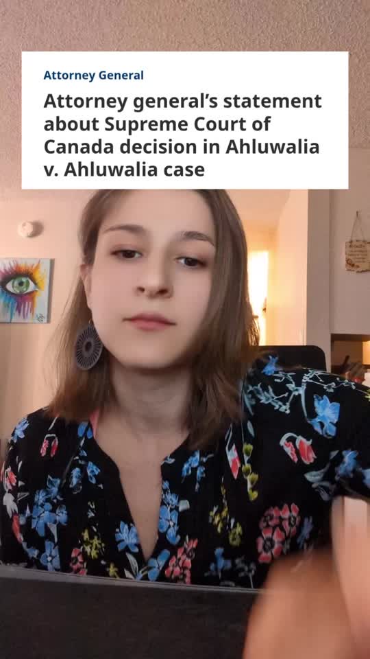 TikTok thumbnail referencing Attorney General statement and Ahluwalia v. Ahluwalia