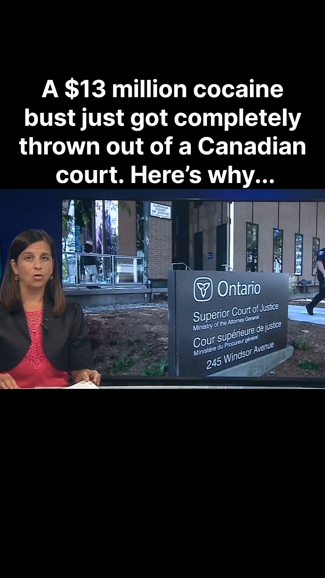 Facebook Reel preview about a $13 million cocaine case thrown out of court